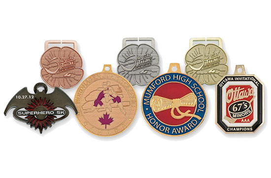 Examples of Custom Medals, Pins, and Badges